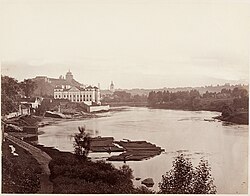 Timber floating in Vilnius, 1873