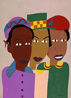 Three Friends (ca. 1944), by William H. Johnson