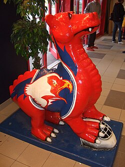 A dragon sponsored by Timrå IK