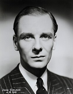 Gielgud in a publicity photograph for Secret Agent (1936)