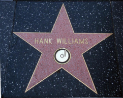 Hank Williams's star at 6400 Hollywood Boulevard, on the Hollywood Walk of Fame