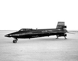 North American X-15 with rear skids