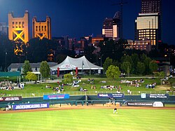 View from Sutter Health Park, home of the Sacramento River Cats and the temporary home of the Athletics.