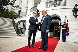 UK prime minister Keir Starmer and US president Donald Trump shaking hands in a joint press conference in 2025. The UK and the US share a "Special Relationship".