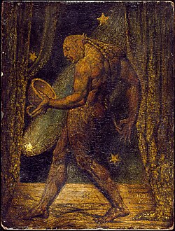 The Ghost of a Flea, 1819–1820. Having informed the painter-astrologer John Varley of his visions of apparitions, Blake was subsequently persuaded to paint one of them.[131] Varley's anecdote of Blake and his vision of the flea's ghost became well-known.[131]