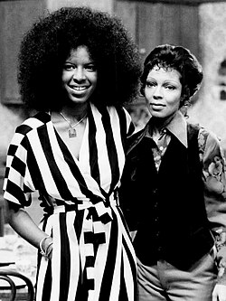 Natalie and Carole Cole at NBC studios, 1975