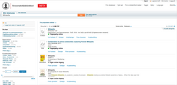 Screenshot of the Oria search page, showing a search for "Wikipedia" at the University of Bergen Library