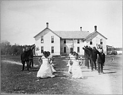 Children doing calisthenics