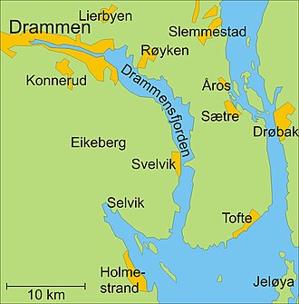Map of Drammensfjorden