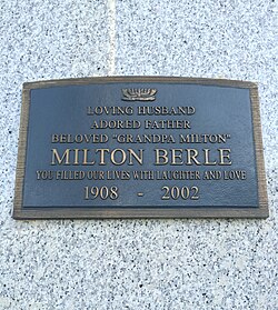 The crypt of Milton Berle, at Hillside Memorial Park