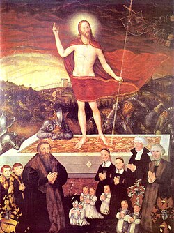 "Even though I am a sinner and deserving of death and hell, this shall nonetheless be my consolation and my victory that my Lord Jesus lives and has risen so that He, in the end, might rescue me from sin, death, and hell", said Martin Luther concerning the meaning of the Resurrection.[144]