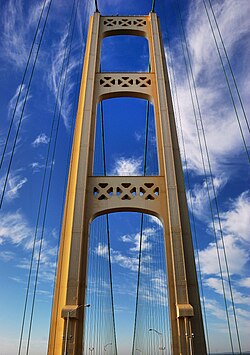 The north tower of the bridge