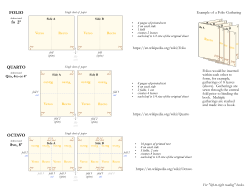 The folio: printing, folding and cutting, compared to the quarto and octavo