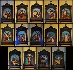 A set of the traditional 14 scenes from Holy Rosary Cathedral, Kolkata