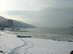View of the Danube at Nikopol in winter