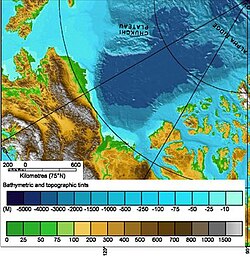 Topography of the Beaufort Sea area.