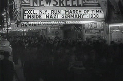 Crowd in front of a New York news cinema running Inside Nazi Germany (1938), deemed "culturally significant" by the Library of Congress and selected for preservation in the National Film Registry[6]