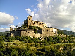 The 12th-century fortified Catholic Valère Basilica in Sion.
