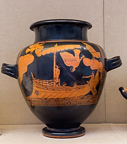 Odysseus and the Sirens, eponymous vase of the Siren Painter, c. 475 BC