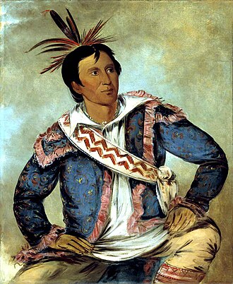 Portrait of Peter Pitchlynn by George Catlin, 1834 in Fort Gibson, Arkansas.