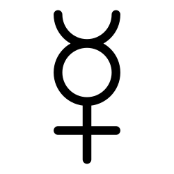 Crossed caduceus symbol for Mercury