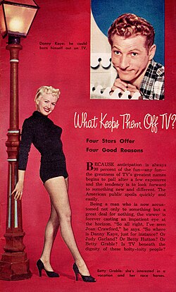 Kaye and Betty Grable in TV Guide, October 23, 1953