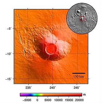 Topographic map of Arsia Mons
