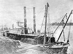 The shallow-draft steamer Far West was chartered by the Army to carry supplies for the Custer expedition. After the battle, captain and pilot Grant Marsh set a speed record bringing wounded men and news of the Custer disaster back to Fort Lincoln.[96][97]