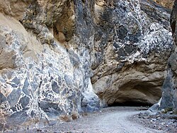 Megabreccia (left) at Titus Canyon Narrows, Death Valley National Park, California