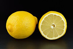 Lemon juice tastes sour because it contains 5% to 6% citric acid and has a pH of 2.2 (high acidity).