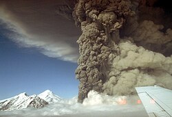 Eruption column from Crater Peak vent, Mount Spurr volcano, 1992