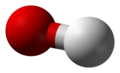 Ball-and-stick model of the hydroxide ion