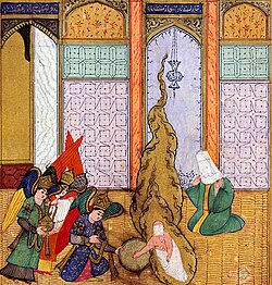 A drawing of the birth of Muhammad.Siyer-i Nebi