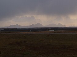 Vestmannaeyjar as seen from Route 1, mainland Iceland