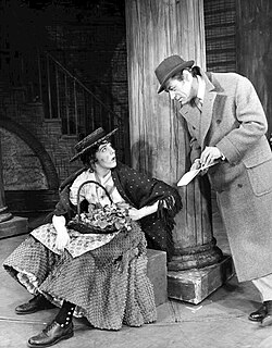 Andrews as Eliza Doolittle meets Rex Harrison as Professor Henry Higgins in My Fair Lady, the musical adaptation of Pygmalion.