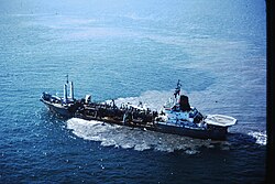 Dredger near Tuktoyaktuk on the Mackenzie River delta