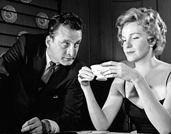Page opposite George C. Scott in a 1959 NBC Sunday Showcase episode