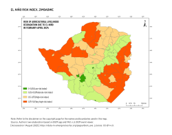A map showing the risk of El Niño to different areas of Zimbabwe.