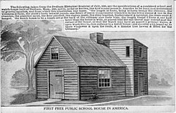 The first taxpayer-funded public school in the United States was in Dedham, Mass.