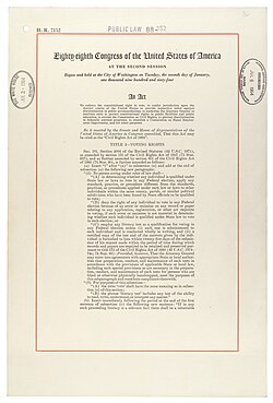 First page of the Civil Rights Act of 1964