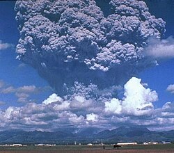 Gas and ash plume erupted from Mount Pinatubo, Philippines.