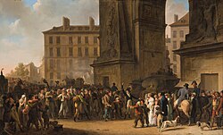 c. 1808 painting by Louis-Léopold Boilly depicting French conscripts departing Paris in 1807.