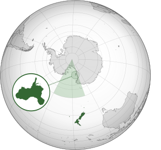 Orthographic projection centered over Ross Island