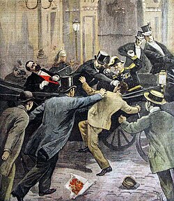Illustration of Carnot's assassination