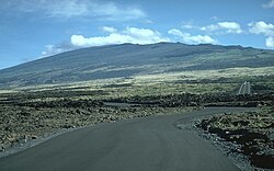 Hualalai is a massive shield volcano in the Hawaiian–Emperor seamount chain. Its last eruption was in 1801.