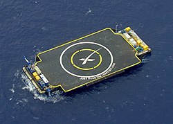 Autonomous spaceport drone ship in position prior to CRS-6 mission