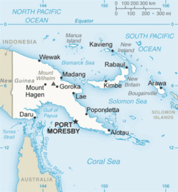Map showing the location of some cities and towns