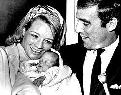 With husband, the composer Burt Bacharach and new-born, 1966