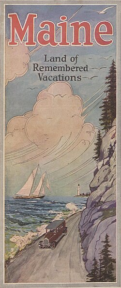 1928 ad promoting vacations in Maine