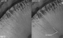 Evidence of possible recent water flow